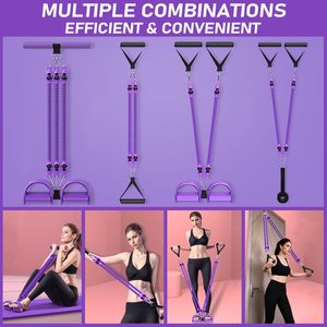 Ensemble de bandes de résistance pour exercices de yoga, pilates, rééducation, fitness et entraînement de force, avec pédale de résistance et dispositif d'assistance pour sit-ups - Product Image 4
