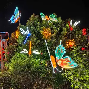 Impermeável Led Inseto Modelo Luz Parque Jardim Decoração 3d Animal Libélula Motivo Luz