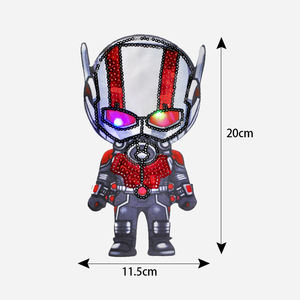 Parches de Bordado con Diseño de Rostro de Superhéroe, Impresión Digital, Parches de Lentejuelas para Niños con Iluminación LED para Ropa - Product Image 3