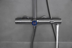 Ensemble <span class=keywords><strong>de</strong></span> douche mural <span class=keywords><strong>de</strong></span> luxe en laiton à 4 fonctions, avec boutons <span class=keywords><strong>de</strong></span> style piano et <span class=keywords><strong>barre</strong></span> coulissante, idéal pour hôtels et villas - Vente chaude - Product Image 4