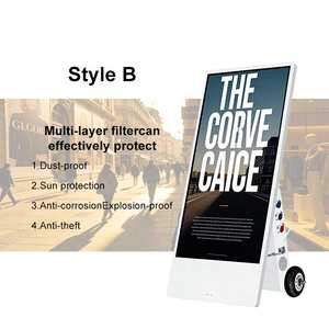 Écran publicitaire numérique sans fil portable ultra-mince de 43 pouces sur pied pour intérieur, avec menu Android - Product Image 4