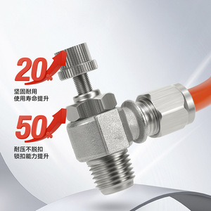 Válvula de Estrangulamiento Neumática de Acero Inoxidable 304 Sayu, Conexión de Compresión Roscada de Liberación Rápida, Resistente a Alta Presión - Product Image 1