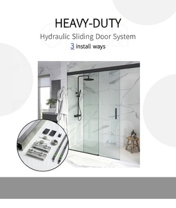 Sistema de puerta corredera de riel de aluminio de fácil instalación Diseño de puertas de ducha Herrajes para puertas de vidrio para sala de cocina - Product Image 2