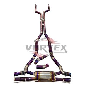Système d'échappement Vortex Titanium Valvetronic compatible avec F95 X5M F96 X6M 4.4T S63 Performance Racing Catback Muffler System Purple Pie-cut - Product Image 2