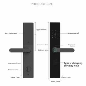 מנעול דלת wifi חכם tuya עם מפתח טביעת אצבע קורא טביעות אצבע ביומטרי אלומיניום מפתח תואם עם יישום tlock לשימוש ביתי - Product Image 5