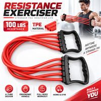 Appareil d'exercice portable avec poignée ergonomique, tubes d'exercice TPE 100 LBS, outil d'entraînement complet pour la maison et la salle de sport