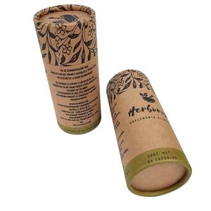 Emballage de tube en papier rond en carton pour capsules de complément alimentaire en carton brun avec logo personnalisé - Product Image 3