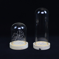 Klarglas Cloche Ball Jar Dome Tischplatte Display mit Holz Basis Kuppeln Home Tisch dekoration für die Hochzeit