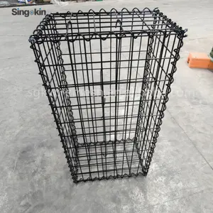 2x4 "boîte de gabion en plastique de couleur noire cage de pierre/panier de gabion