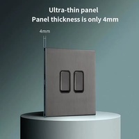 Interrupteur à bouton-poussoir de luxe minimaliste transfrontalier, prise multifonctionnelle britannique 220V, panneau en acier inoxydable gris mat