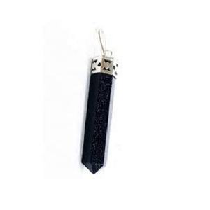High quality Crystal Pendant blue goldstone Point Healing Gemstone Pencil Crystal Hexagonal point Jewelry <b>Necklace</b> Wholesaler - Product Image 2
