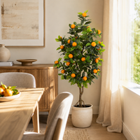 Arbre d'oranger artificiel 4,2 pieds en PE, écologique, ignifuge, anti-UV, décoration intérieure et extérieure, moderne, OEM ODM