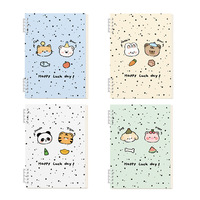 Cuaderno Espiral con Dibujos Animados Lindos para Niñas, 60 Hojas, Diseño de Hojas Sueltas, Tamaño A5/B5, para Estudiantes de Secundaria/Preparatoria