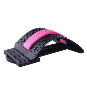 Masseur de soutien dorsal pour soulager la taille et le cou avec des nœuds magnétiques, aide pour le yoga, forme trapézoïdale rectangulaire, rose rouge - Product Image 1