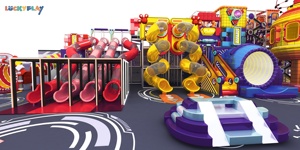 Sân chơi trong nhà thương mại với ma trận trượt đa cấp khổng lồ bao gồm ống xoắn ốc và <span class=keywords><strong>Slide</strong></span> đua rộng - Product Image 4