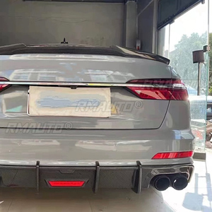 สปอยเลอร์หลังคาร์บอนไฟเบอร์ FRP แบบ M4 สำหรับ AUDI A6 C8 Sedan สีดำเงาแบบไม่ทำสี คาร์บอนฟอร์จ สำหรับปี 2019-2022 - Product Image 4