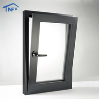Fenêtre à battant en aluminium à triple vitrage de style moderne NFRC Fenêtres tournantes à écran inclinable en acier inoxydable à cadre étroit de conception simple