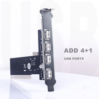Tarjeta de Expansión PCI para Computadora de Escritorio, USB 2.0, Agrega 5 Puertos, Tarjeta Adaptadora PCI para Placa Base