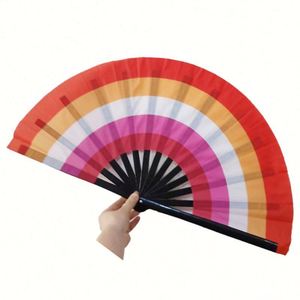 Grand éventail pliant en bambou de 33 cm avec impression simple face, style traditionnel et dessin animé, cadeau d'affaires, en papier de qualité. - Product Image 3