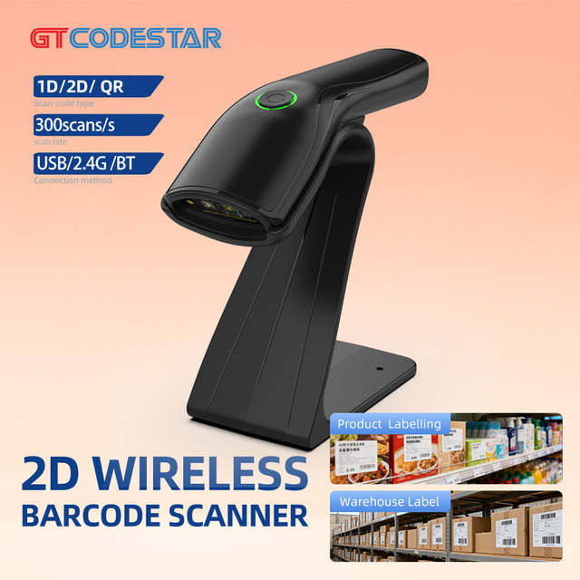 GTCODESTAR X-3500 Handheld 2D Barcode Scanner 1D Wired Barcode Reader USB QR Code Scanner Inventory Barcode Scanning With Stand