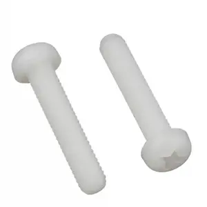 Plástico de nailon blanco M2 M3 x 35mm M4 M5 M6 M8 PP Phillips Pan Head Bolt Cross Round Head Machine Screw Nylon 66