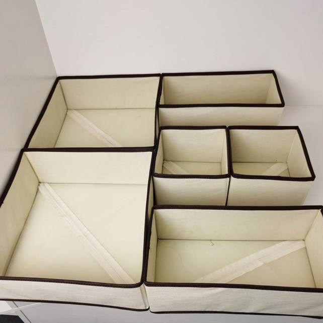 ชุด 6 ชิ้น สีเบจขอบกาแฟ