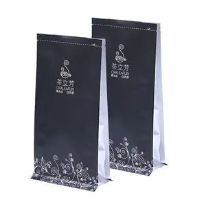 वाल्व के साथ थोक कस्टम मुद्रित पुन: सील करने योग्य एल्यूमीनियम पन्नी फ्लैट बॉटम पैकेजिंग कॉफी बैग