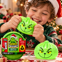 Jouet Squishy Grinch, Jouet Anti-Stress à Presser avec Remplissage en Gel de Pectine Doux, Cadeau de Fête de Noël