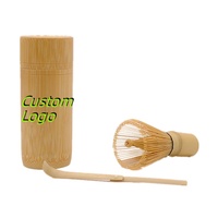 Kit de fouet à matcha avec logo personnalisé en gros outils de cérémonie du matcha avec tube de bambou cuillère à thé