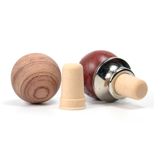 Bouchon de bouteille de vin en bois écologique personnalisable - Design tourné à la <span class=keywords><strong>main</strong></span> avec insert supérieur et bouchon - Utilisation chimique - Product Image 4