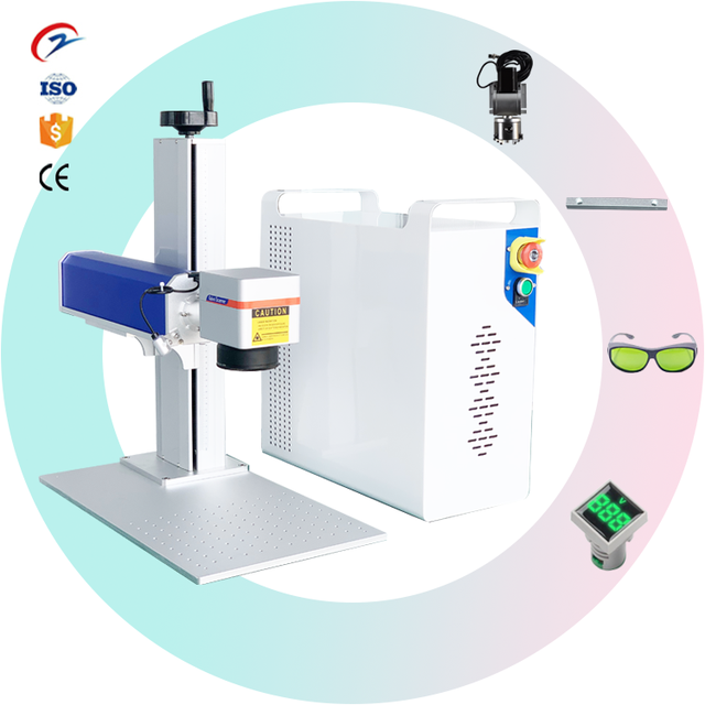 Portable 50W Fiber Laser Marking Machine for Engraving Serial Numbers on Metal Tags - Suitable for Aluminum and Stainless Steel