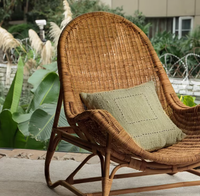 Fauteuil de salon d'extérieur en rotin PE, chaise d'appoint en osier en forme d'œuf pour patio, balcon, salon