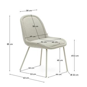 Sedia da pranzo moderna in velluto bianco con gambe in metallo con tecnologia di <span class=keywords><strong>tessitura</strong></span> dello schienale per uso domestico - Product Image 6