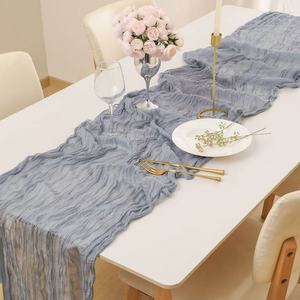 Nappe en <span class=keywords><strong>organza</strong></span> pour hôtel, décoration <span class=keywords><strong>de</strong></span> mariage, <span class=keywords><strong>chemin</strong></span> <span class=keywords><strong>de</strong></span> <span class=keywords><strong>table</strong></span> personnalisable en tissu froissé - Product Image 1