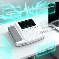 Electrocardiógrafo Portátil ECG1201 de 12 Derivaciones con Pantalla Táctil de 7 Pulgadas, Impresora Térmica y Batería Recargable