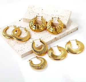 Stainless Steel <b>Gold</b> Plated Single Natural Stone/zircon/<b>drop</b> Oil Pendant <b>Earrings</b> Titanium Steel Irregularity Hoop <b>Earring</b> - Product Image 1