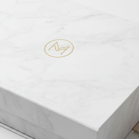 Luxuriöse Maßgefertigte Marmormuster Magnetische Geschenkbox Weiß-Gold Starre Box Schmuck Ring Uhr Kosmetik Verpackung Faltbar Großhandel OEM