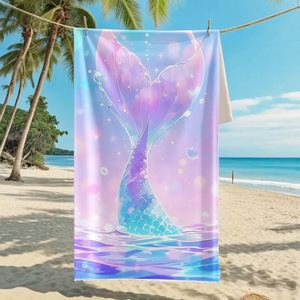 Toalla de Playa Personalizada con Estampado de Tiburón, de Microfibra, con Temática de Playa y Océano, Regalo Promocional MB880 - Product Image 3