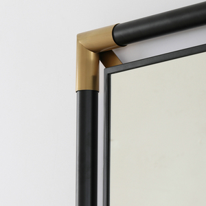 Mur moderne grand luxe Long miroir en bois géométrique Art Design 3D stéréoscopique maison entrée miroir mural décoratif - Product Image 6