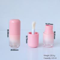 Nouvel Arrivage Tubes à Gloss Ronds Personnalisés en Plastique, avec Impression sur Soie, Design Dégradé Attrayant et Grand Pinceau, pour Rouge à Lèvres et Gloss