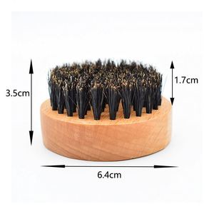 Best Selling Wooden <b>Round</b> Beard Cleaning <b>Brush</b> with Boar Bristle for Men - Product Image 2