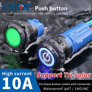 Không thấm nước chuyển đổi vòng chiếu sáng điện biểu tượng ánh sáng màu đỏ 6V 48V loại tạm thời 22mm nút cho thiết bị công nghiệp - Product Image 2