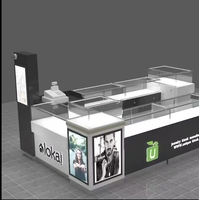 Vitrine moderne pour étuis de téléphone portable avec éclairage LED pour kiosque à bijoux et accessoires de comptoir en centre commercial