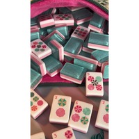 Juego de Fichas de Mahjong Florales Verdes de Lujo Moderno para Jardín, de Acrílico, con Patrón Personalizado, para Juego de Mahjong Chino y Casino