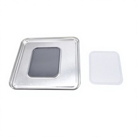 Couvercle rectangulaire en fer blanc avec fenêtre transparente pour boîtes à thé, emballages de boissons, logo personnalisé, artisanat
