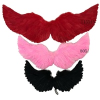 Ailes d'ange en plume pour enfants, Costume de fée du diable, grande taille