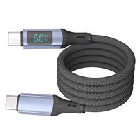Câbles de données USB-C vers USB-C IMC06 à charge rapide 60W avec affichage numérique LED et tressage renforcé pour téléphone