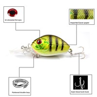 Leurre de pêche artificiel japonais style rock-and-roll, 5,8 cm/7 g, flottant, type Chubby Minnow, avec hameçon inversé, vente en gros