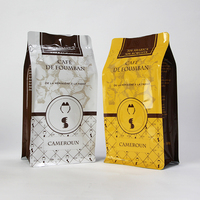 Sacs à café personnalisés en aluminium de 250g, 500g, 1kg avec impression de design, fermeture éclair, fond plat et valve