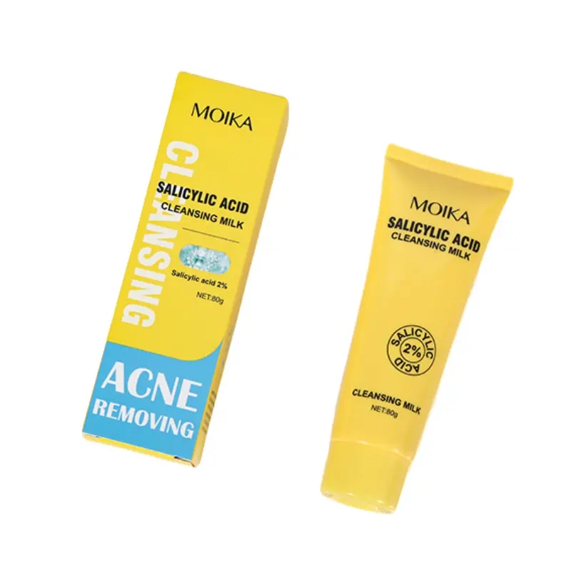 OEM Custom Acne Treatment Skin Care Face Wash 2% Salicylic Acid Cleansing Milk Facial Cleanser Mlik